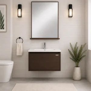 JUEGO H VANITORIO MUEBLE MARRON 218000146 + ESPEJO MARRON 3